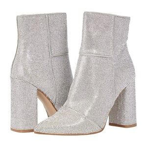 Madden Girl Crystal Rhinestone Ankle Boots SZ 8 |Glam Bling Sparkle Disco Style